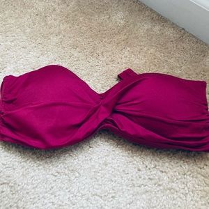 Strapless Burgundy Swim Top